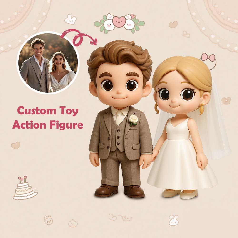 DoDoWish Custom Toy Figure 3D Mini Figures Personalization Toy Figure to Him/Her Custom Action Figure Wedding Gifts