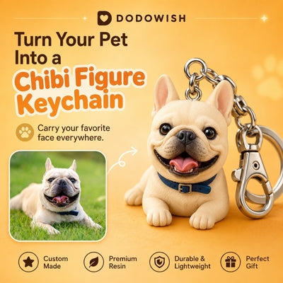 Custom Pet Chibi Figure Keychain – Personalized 3D Photo Miniature