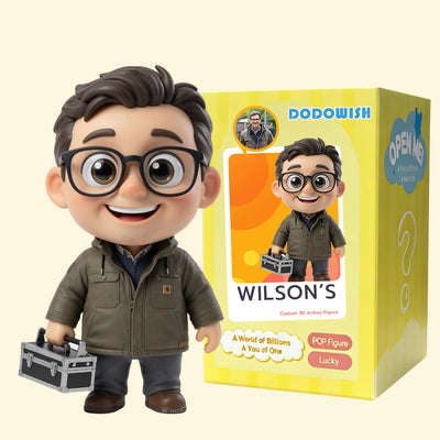 DoDoWish Father's Day gift for him - a Q-version custom mini figurine of a handyman dad, crafted entirely from his personal photo