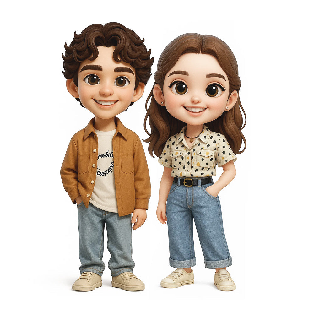 DoDoWish Custom Toy Figure 3D Mini Figures Personalization Toy Figure to Him/Her Custom Action Figure Wedding Gifts