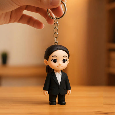 DoDoWish Custom 3D Keychain Figure from Your Photo Personalized Mini Doll in Business Suit Unique Gift Idea