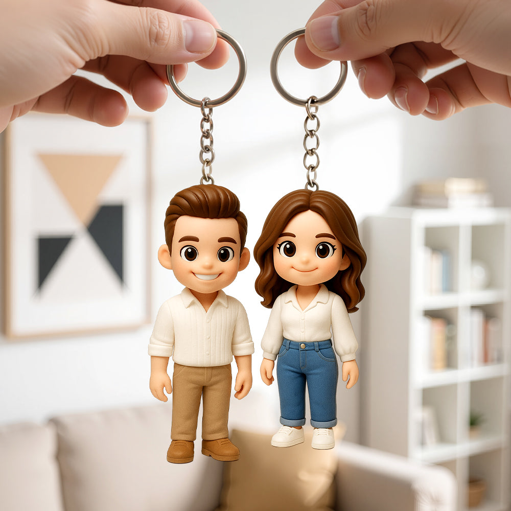 DoDoWish Custom 3D Keychain Figure from Your Photo Personalized Mini Doll in Business Suit Unique Gift Idea