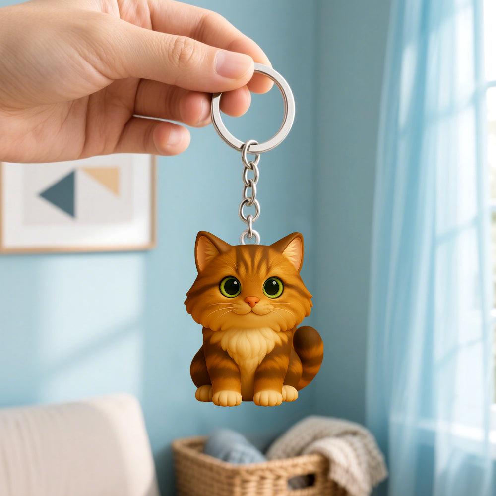 DoDoWish Personalized Pet Portrait 3D Keychain Custom Animal Figure Gift