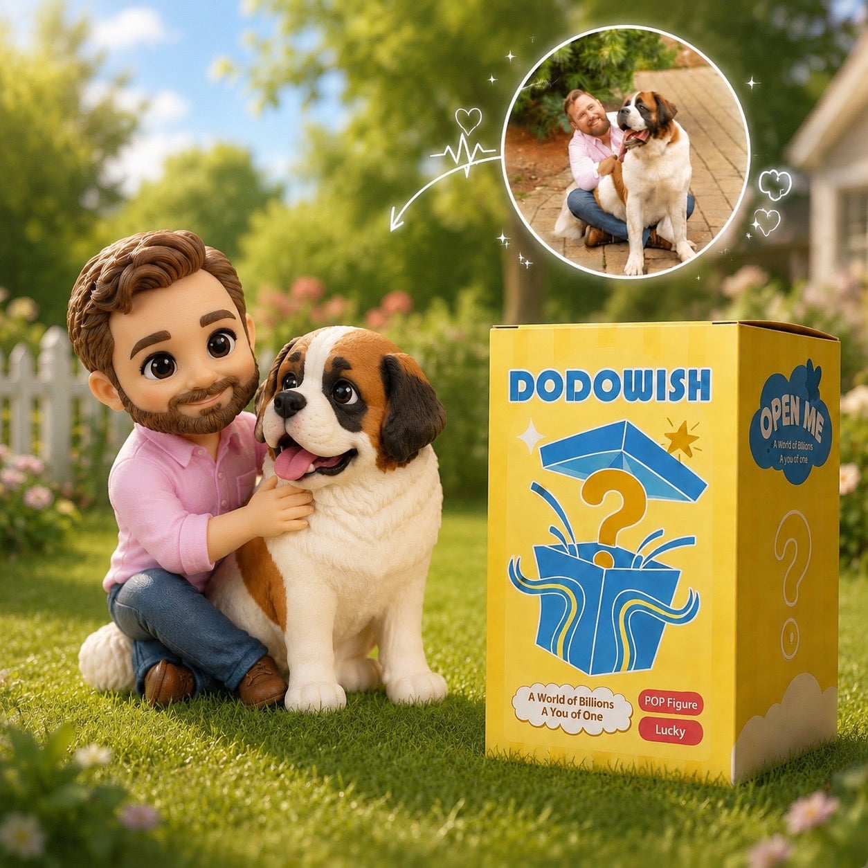 Custom Dad & Pet Figurine - Personalized 3D Figurine from Photo, Handcrafted Mini Fishing Keepsake, Father's Day Gift for Him