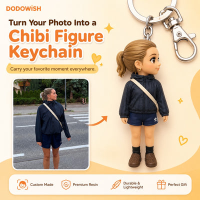 Personalized Mini-Me Keychain – Custom Chibi Photo Figure