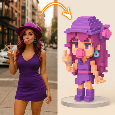 DoDoWish Custom Urban Chic Girl 3D Figurine - Personalized Bestie Birthday Gift