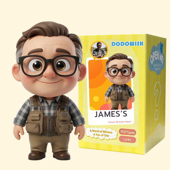 Personalized fishing dad statue hand-sculpted in premium eco-friendly artisan resin with detailed hand-painted colors