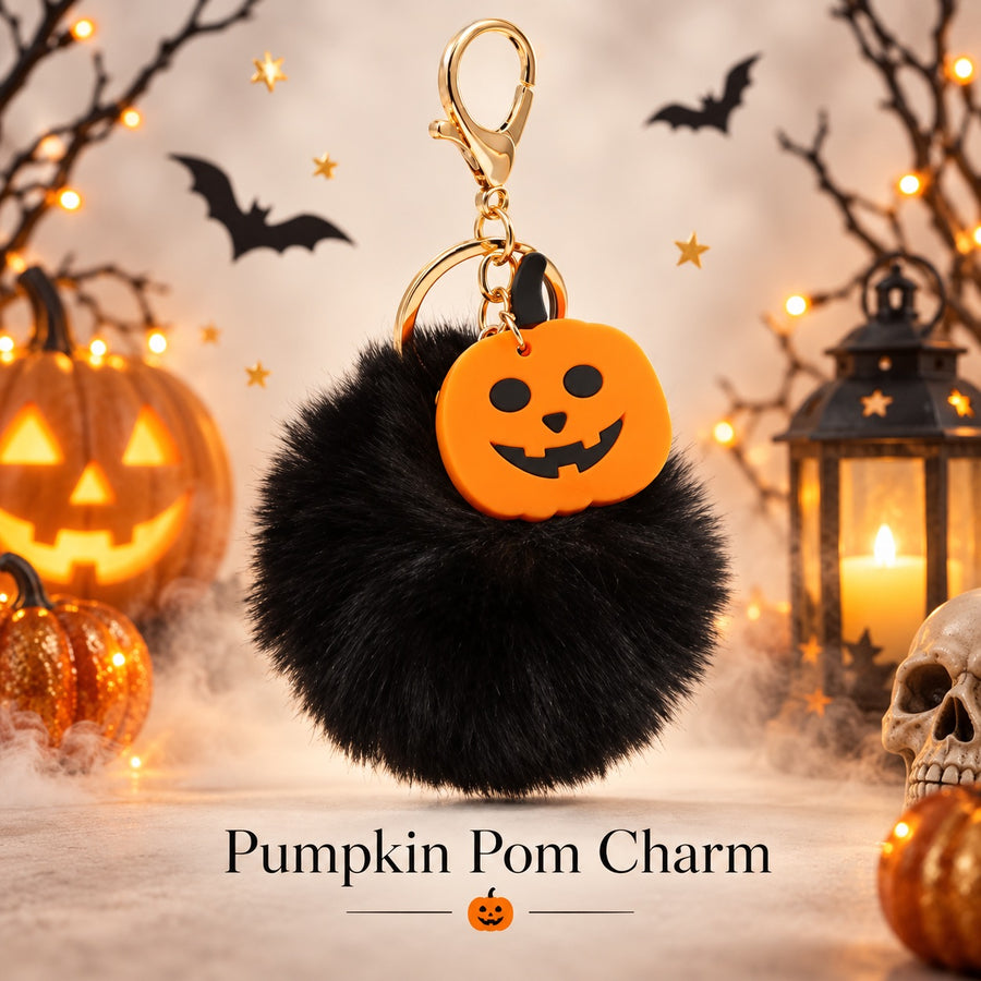 DoDoWish Halloween Pom-Pom Charm Keychain