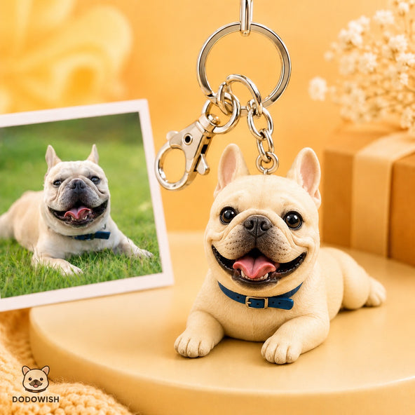 Custom Pet Chibi Figure Keychain – Personalized 3D Photo Miniature