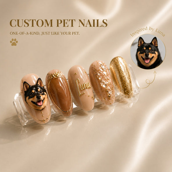DoDoWish Luna Luxe Custom Pet Portrait Nails