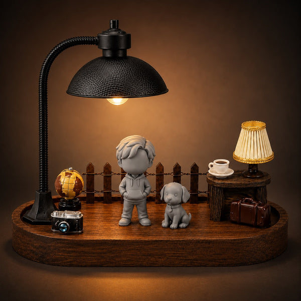 DoDoWish Storylight™ Illuminated Wooden Figurine Display Stand