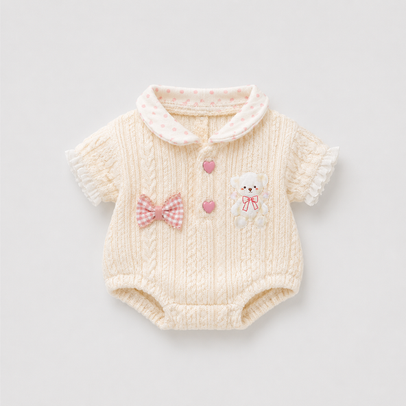 Teddy Knit Romper - Doll Outfits