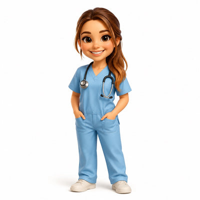 custom doctor figurine in a white coat with a stethoscope, hand-sculpted from eco-friendly artisan resin as a lifelike medical career keepsake