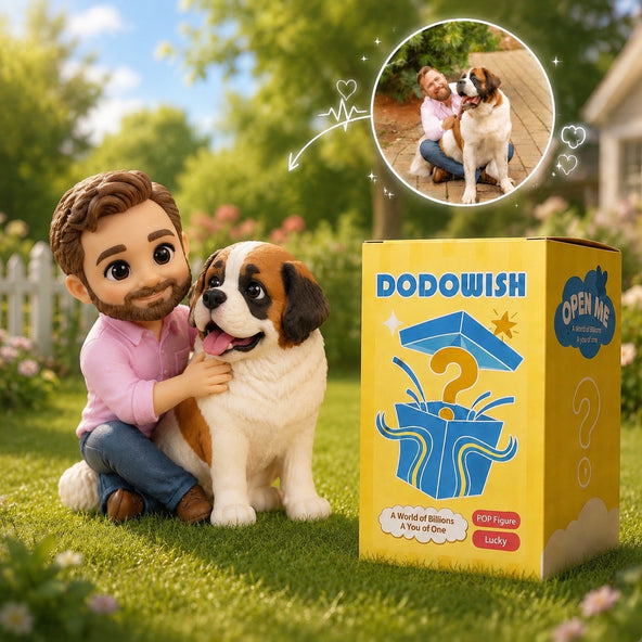 Custom Dad & Pet Figurine - Personalized 3D Figurine from Photo, Handcrafted Mini Fishing Keepsake, Father's Day Gift for Him