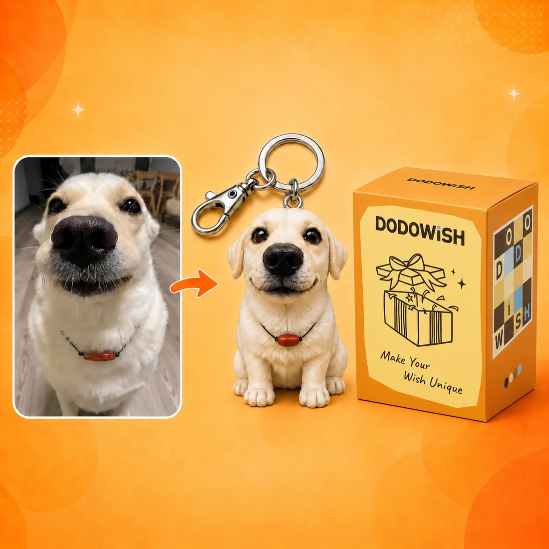 Personalized Pet 3D Figure Keychain from Photo